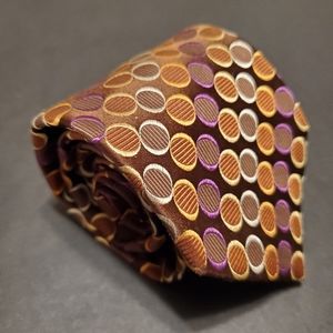 Steve Harvey Brown Geometric Silk Tie